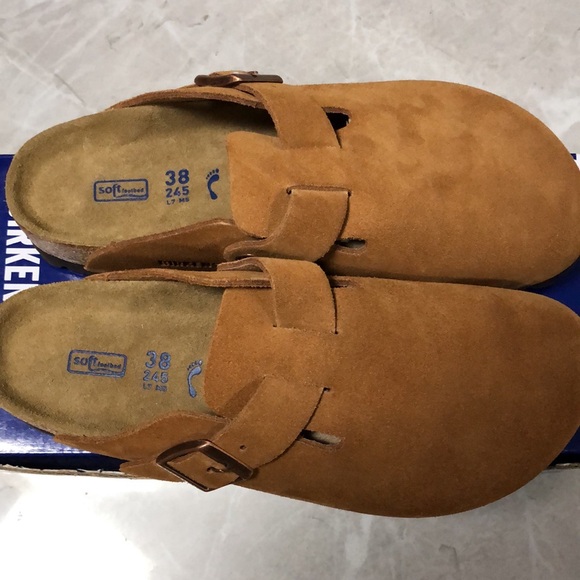 🍭birkenstock Tan Suede Mules - Picture 3 of 5
